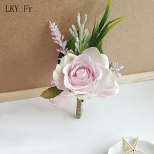 Load image into Gallery viewer, LKY Fr Boutonniere Flowers Corsage Pin Boutonniere Buttonhole Men Wedding Bracelet Bridesmaid Wedding Buttonhole Witness Corsage