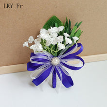 Load image into Gallery viewer, LKY Fr Boutonniere Flowers Corsage Pin Boutonniere Buttonhole Men Wedding Bracelet Bridesmaid Wedding Buttonhole Witness Corsage