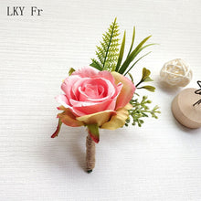 Load image into Gallery viewer, LKY Fr Boutonniere Flowers Corsage Pin Boutonniere Buttonhole Men Wedding Bracelet Bridesmaid Wedding Buttonhole Witness Corsage