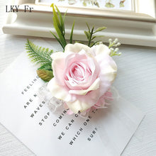 Load image into Gallery viewer, LKY Fr Boutonniere Flowers Corsage Pin Boutonniere Buttonhole Men Wedding Bracelet Bridesmaid Wedding Buttonhole Witness Corsage