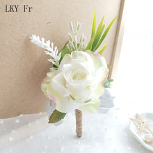Load image into Gallery viewer, LKY Fr Boutonniere Flowers Corsage Pin Boutonniere Buttonhole Men Wedding Bracelet Bridesmaid Wedding Buttonhole Witness Corsage