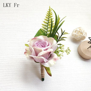 LKY Fr Boutonniere Flowers Corsage Pin Boutonniere Buttonhole Men Wedding Bracelet Bridesmaid Wedding Buttonhole Witness Corsage