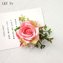 Load image into Gallery viewer, LKY Fr Boutonniere Flowers Corsage Pin Boutonniere Buttonhole Men Wedding Bracelet Bridesmaid Wedding Buttonhole Witness Corsage
