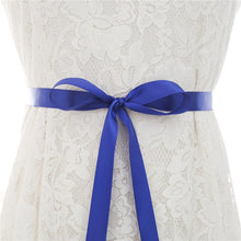 Load image into Gallery viewer, Mecresh Elegant Silver Rhinestones Wedding Belt Sash White Pink Ribbon Bridal Belt for Wedding Gown Wedding Accessories MYD022