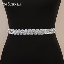 Load image into Gallery viewer, TOPQUEEN S216 Women&#39;s Rhinestones Handmade Belt Wedding  Belt Accessories Marriage Bridal Sashes wedding bridal sashs Any Size
