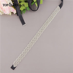 TOPQUEEN S216 Women's Rhinestones Handmade Belt Wedding  Belt Accessories Marriage Bridal Sashes wedding bridal sashs Any Size