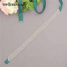 Load image into Gallery viewer, TOPQUEEN S216 Women&#39;s Rhinestones Handmade Belt Wedding  Belt Accessories Marriage Bridal Sashes wedding bridal sashs Any Size