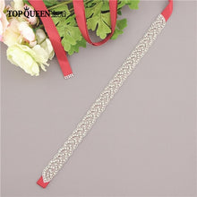 Load image into Gallery viewer, TOPQUEEN S216 Women&#39;s Rhinestones Handmade Belt Wedding  Belt Accessories Marriage Bridal Sashes wedding bridal sashs Any Size