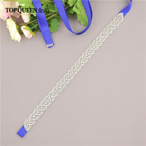 TOPQUEEN S216 Women's Rhinestones Handmade Belt Wedding  Belt Accessories Marriage Bridal Sashes wedding bridal sashs Any Size