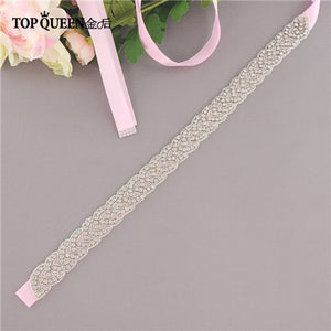 TOPQUEEN S216 Women's Rhinestones Handmade Belt Wedding  Belt Accessories Marriage Bridal Sashes wedding bridal sashs Any Size