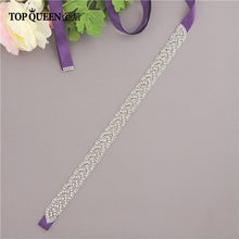 Load image into Gallery viewer, TOPQUEEN S216 Women&#39;s Rhinestones Handmade Belt Wedding  Belt Accessories Marriage Bridal Sashes wedding bridal sashs Any Size