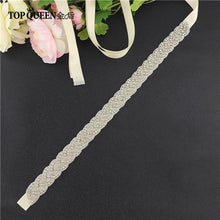 Load image into Gallery viewer, TOPQUEEN S216 Women&#39;s Rhinestones Handmade Belt Wedding  Belt Accessories Marriage Bridal Sashes wedding bridal sashs Any Size