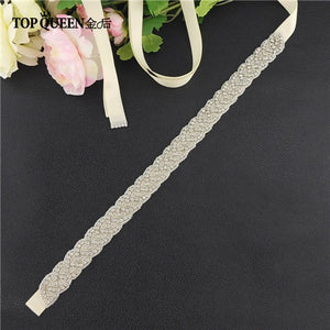 TOPQUEEN S216 Women's Rhinestones Handmade Belt Wedding  Belt Accessories Marriage Bridal Sashes wedding bridal sashs Any Size