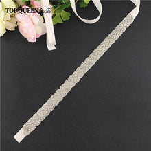 Load image into Gallery viewer, TOPQUEEN S216 Women&#39;s Rhinestones Handmade Belt Wedding  Belt Accessories Marriage Bridal Sashes wedding bridal sashs Any Size