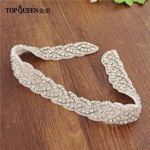 TOPQUEEN S216 Women's Rhinestones Handmade Belt Wedding  Belt Accessories Marriage Bridal Sashes wedding bridal sashs Any Size