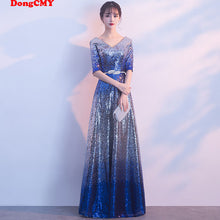 Load image into Gallery viewer, DongCMY New 2020 Long Formal Dresses Evening Plus Size Sequined Robe de Soiree Party Gown