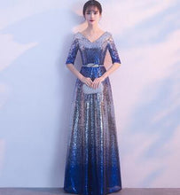 Load image into Gallery viewer, DongCMY New 2020 Long Formal Dresses Evening Plus Size Sequined Robe de Soiree Party Gown